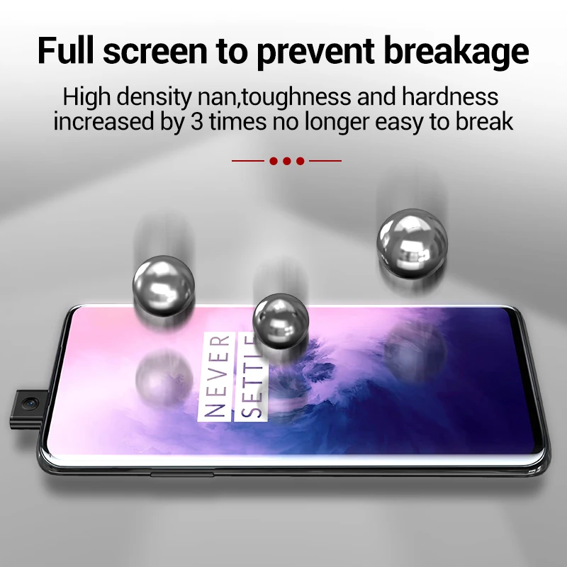 Чехол PZOZ из закаленного стекла с закругленными краями для oneplus 7 pro ультратонкий