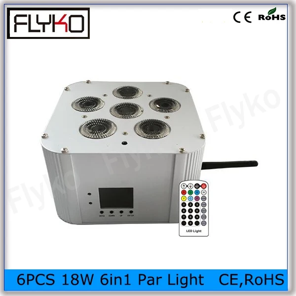 10 огни+ зарядки кейс 6X18 Вт RGBWA+ УФ 6in1 WiFi Smart par Батарея питание DMX Беспроводной LED снизу вверх