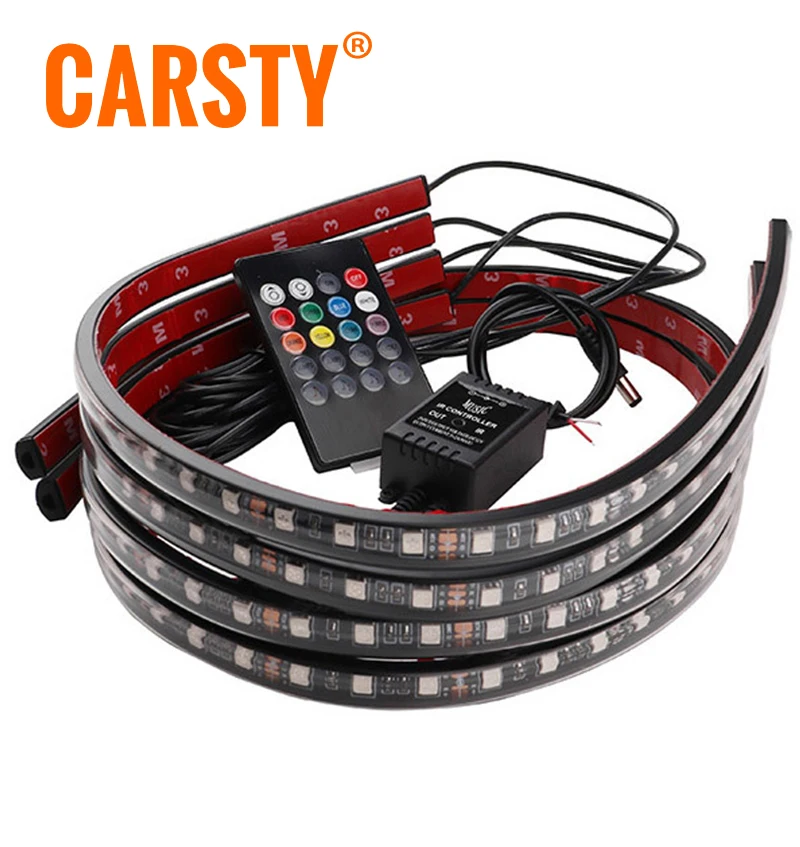 Carsty пульт дистанционного управления 90/120 см автомобильная RGB Светодиодная лента