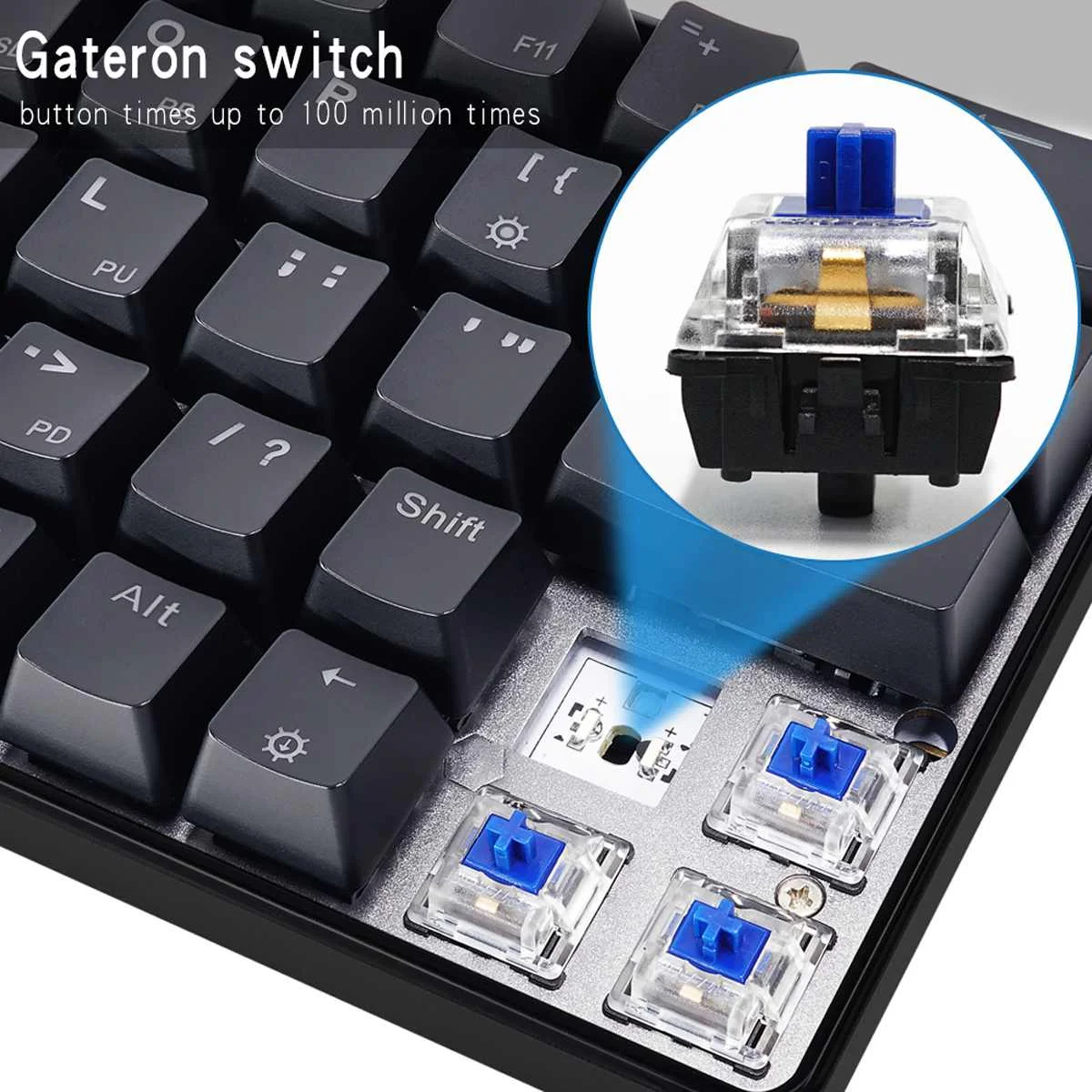 

GK66 Gateron Switch Mechanical Keyboard bluetooth Type-C Dual Mode Split-Spacebar Hot-swappable RGB Mechanical Gaming Keyboard
