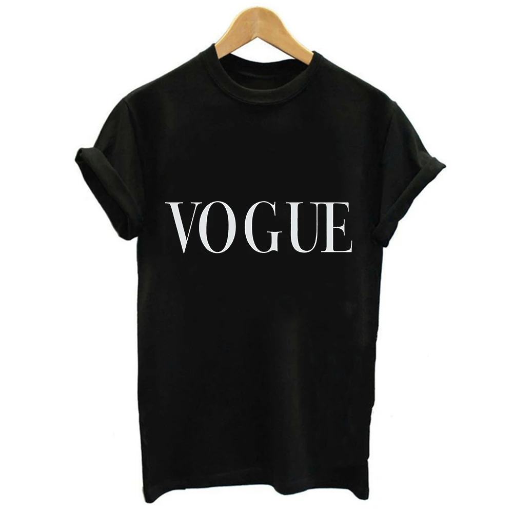Женские Новые поступления модная футболка с принтом VOGUE супер буквами