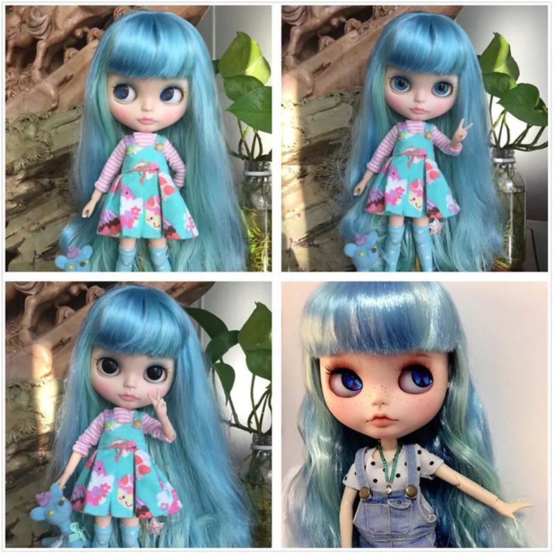 ICY Nude Blyth кукла серия No.280BL400/6005 синий микс зеленые волосы с челкой белая кожа 1/6 BJD, Jerryberry, Pullip, Licca