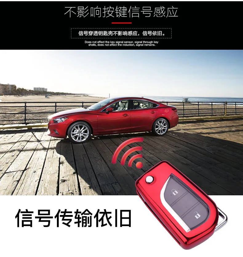 Автомобильный чехол для ключей с откидной крышкой для Toyota Yaris Reiz Carola Rav4 Highlander, складной брелок для ключей для автомобиля, Стильный чехол из ТПУ