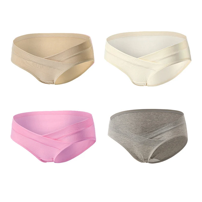 4 шт./лот хлопковое U образное нижнее белье с заниженной талией для беременных