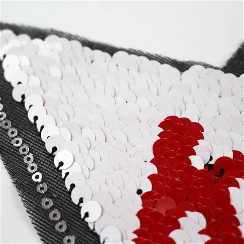 Одежда блестки патчи красный белый Реверсивный меняющий цвет звезды поцелуй