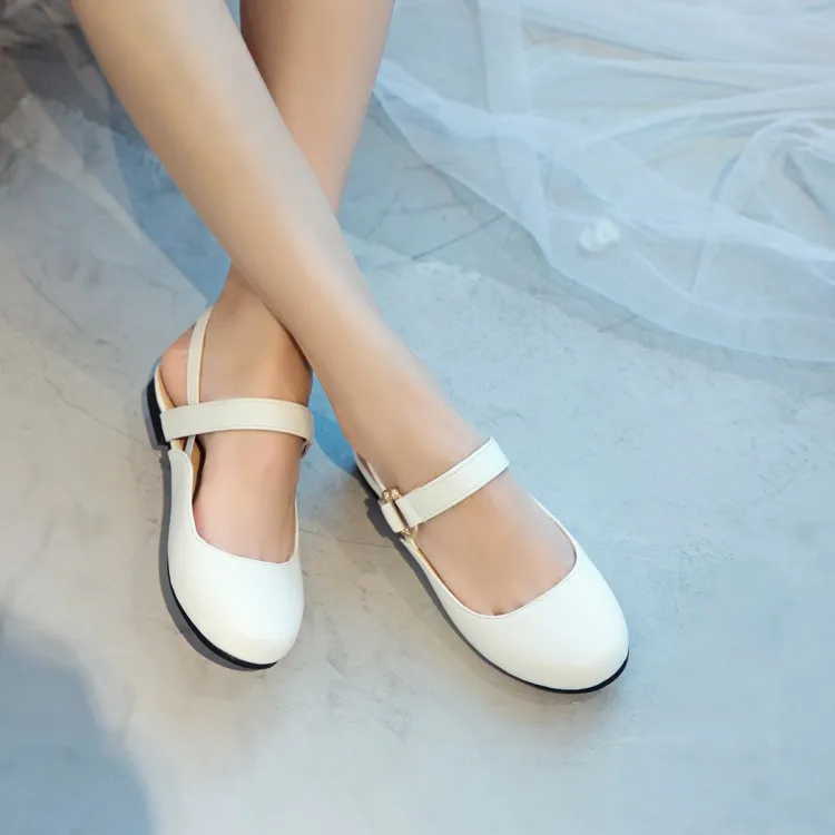 Сандалии женские на плоской подошве босоножки с круглым носком и закрытым