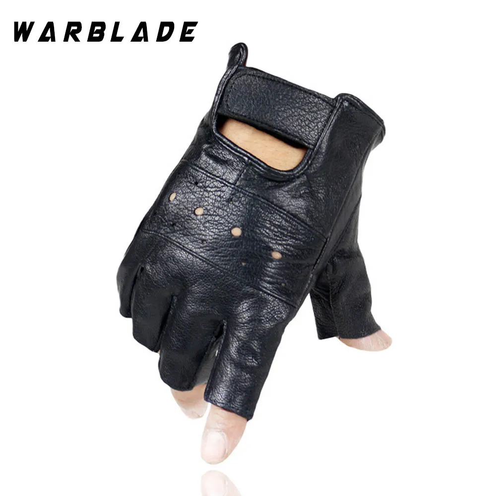 Мужские перчатки из натуральной кожи WarBLade Нескользящие без пальцев овечьей |