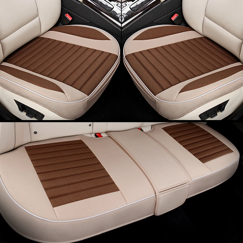 

3D Universal Flax Car Seat Cover Breathable Auto Seat Cushion Protector Front Rear Automobile Seat Cover Cushion Pad Mat