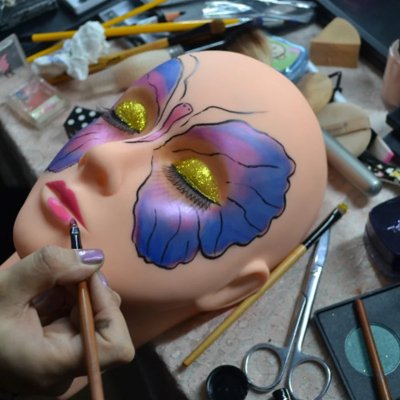 Манекен плоская голова силиконовая практика накладные ресницы для наращивания