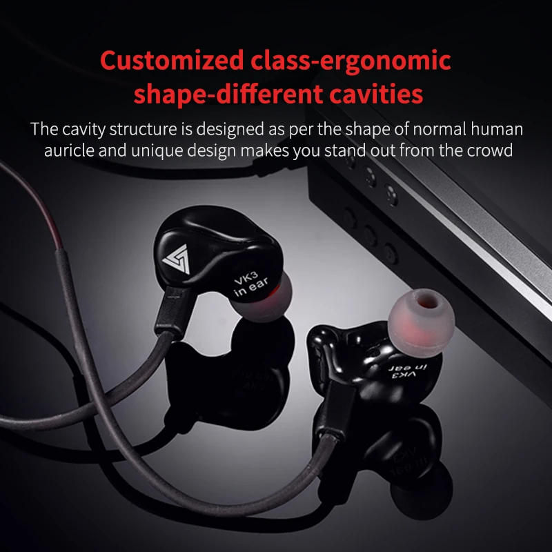 Оригинальный QKZ VK3 In ear проводные наушники для Мобильный телефон 3 5 мм вкладыши