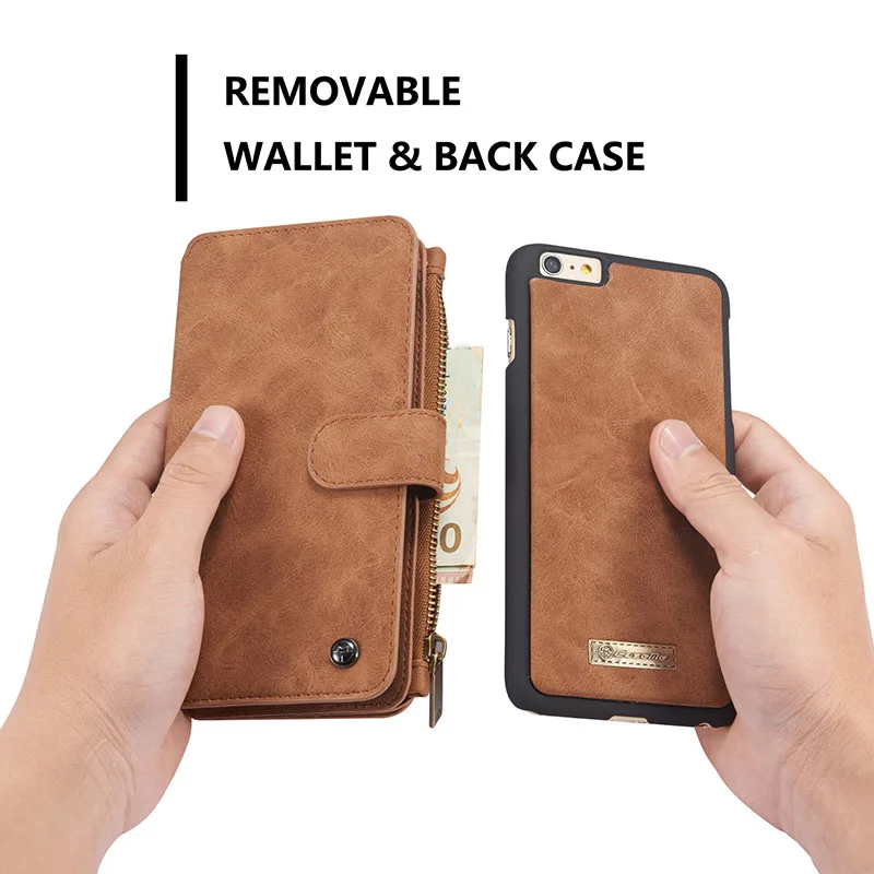 Люксовый Бренд Подлинная Кожаный Чехол Телефон Для iPhone 6/6 s Молнии Бумажник