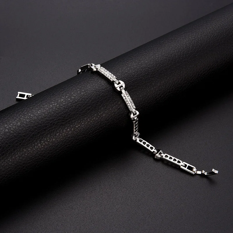 iMucci 2018 Trendy Hollow Alloy With AAA Cubic Zircon Charm Stone Bracelet Men Strand Bracelets Jewelry | Украшения и аксессуары