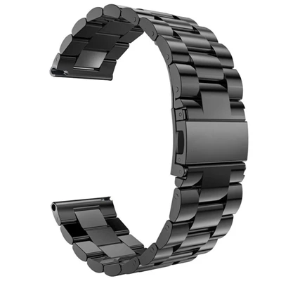 black 22 мм ремешок из нержавеющей стали для samsung gear S3 сменный металлический браслет для Ticwatch Pro умные часы для Galaxy Watch 46 мм - Цвет: black