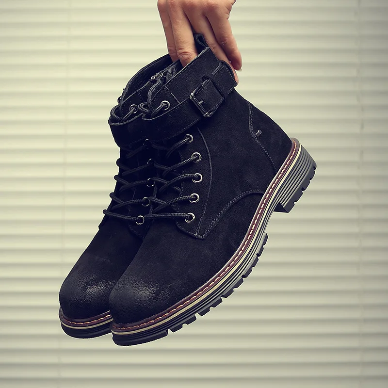 Autumn Martin Boots Men's Desert Tooling Shoes Short Korean Version Of The Trend Wild High-top Retro Leather | Обувь