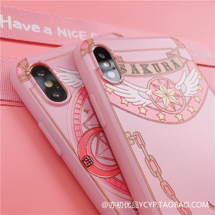 Чехол для iphone XR XS Max Cardcaptor Sakura+ пленка для экрана из закаленного стекла для iphone X XS 7 8 plus 6 S plus+ ремни