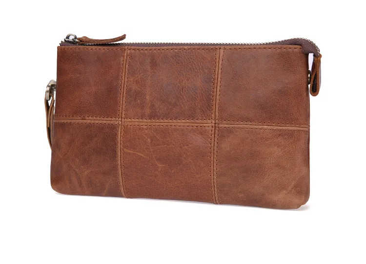 Мужские Винтажные кошельки на молнии портмоне клатч деловой мужской Клетчатый