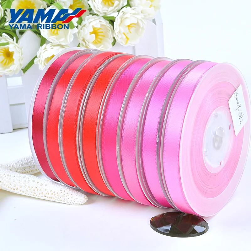 YAMA 6 9 13 16 19 22 мм 100 ярдов Двусторонняя атласная лента сатиновая красная для