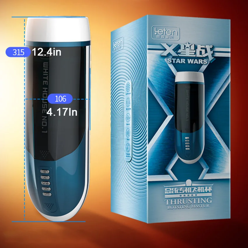 Leten Piston Мужской мастурбатор автоматический телескопический и вращающийся