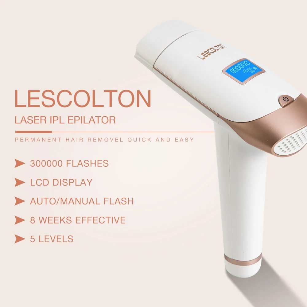 Лазерный эпилятор LESCOLTON 700000 вспышек 2 дюйма IPL для удаления волос с ЖК дисплеем