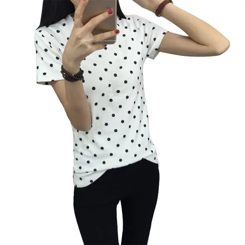 Новинка женская летняя футболка с короткими рукавами одежда круглым вырезом