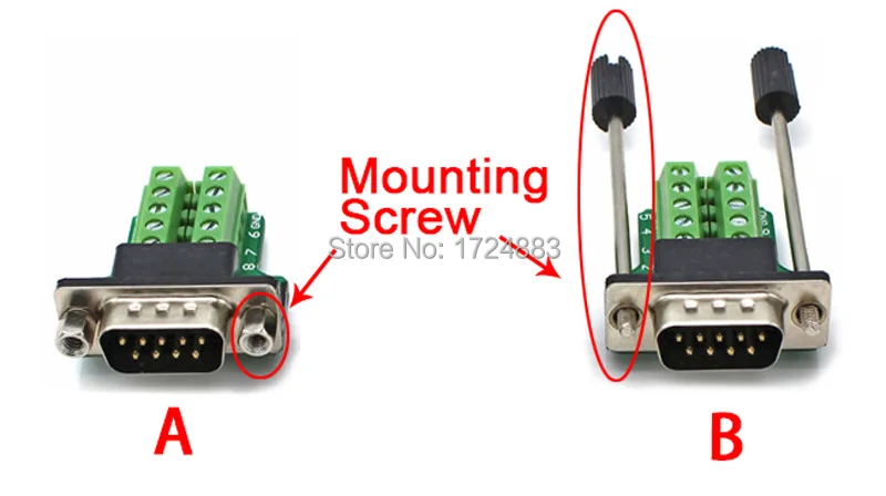 DB9 последовательный COM RS232 без передачи мужской женский сигналы терминалы разъем D sub 9Pin отверстие
