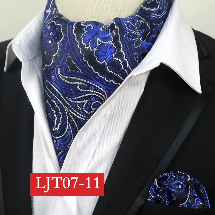 YISHLINE модный мужской шелк аскотский галстук и платок набор в горошек Карманный квадратный галстук наборы для свадебной вечеринки