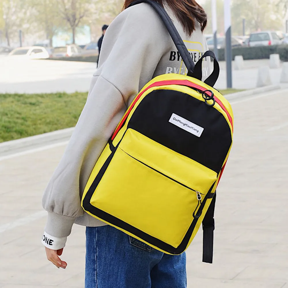 Xiniu пара школьный рюкзак дорожная сумка для пешего туризма цветной блок