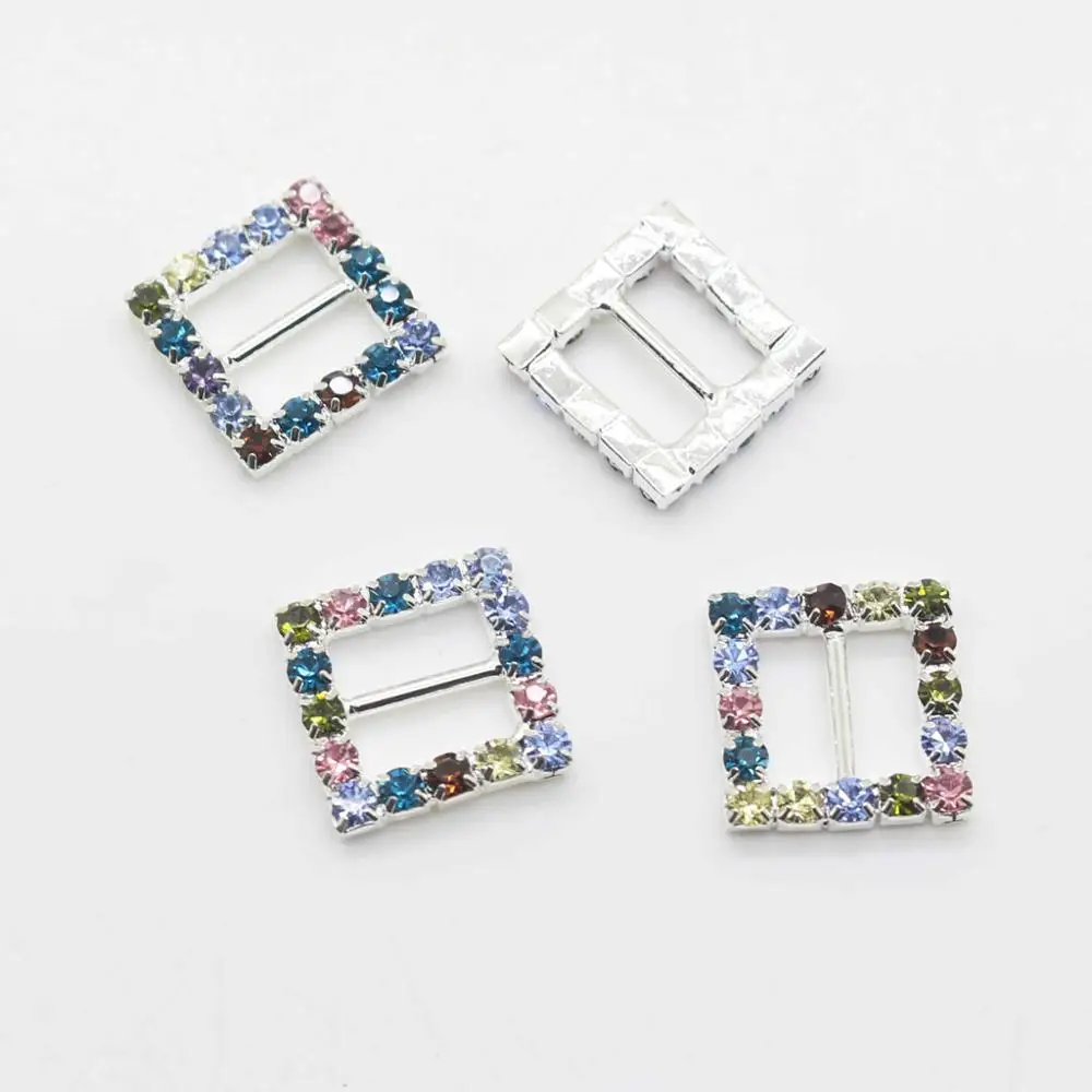 10 шт./партия 6 стилей блестящих металлических застежки Rhinestone, для сумок прозрачная лента жемчужные пряжки, для свадебного украшения - Цвет: Антикварная бронза