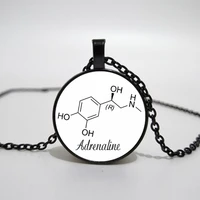 chemistry jewelry adrenaline necklace epinephrine jewelry glass pendant necklace biology adrenaline molecule jewelry