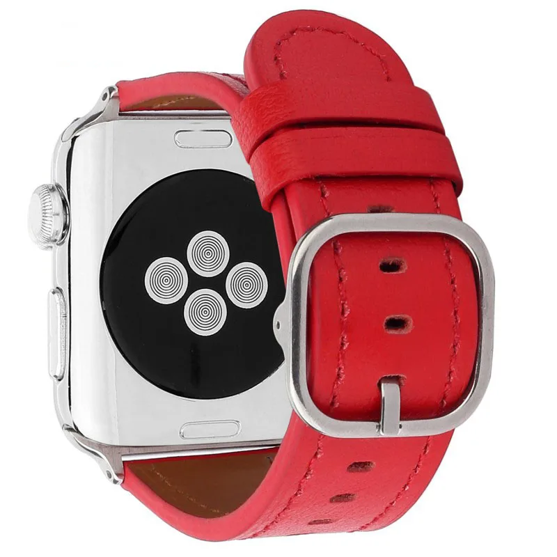 Классический ремешок из натуральной кожи для Apple Watch iWatch Band 44 мм 42 мм 40 мм 38 мм Серия 1 2 3 4 браслет металлическая Пряжка ремешок для часов