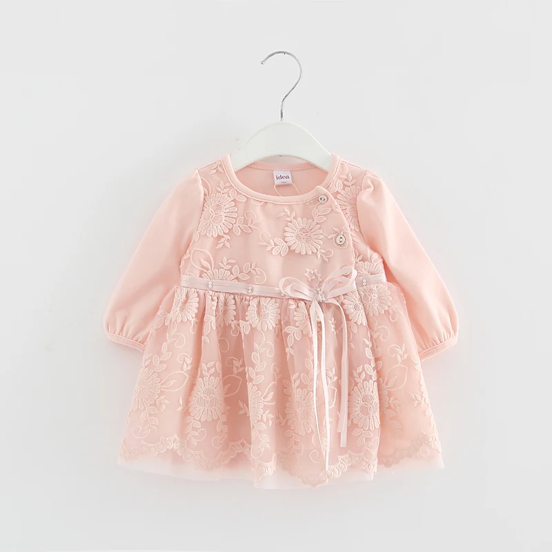 Кружевное платье с вышивкой и жемчугом для маленьких девочек одежда детские