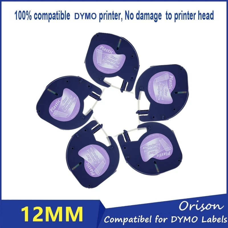 3pk/lot 12267 черный на прозрачном совместимый Dymo 12 мм letratag Пластик label Клейкие ленты для LT принтеров|label tape|label printer