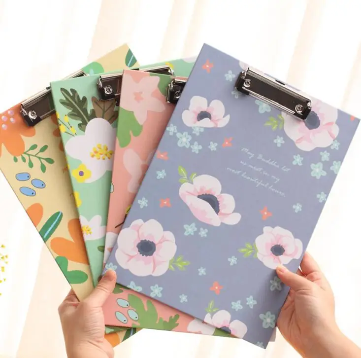 A4 цветок буфер обмена складной Kawaii слово Pad Вертикальная мода доска канцелярские документы Органайзер