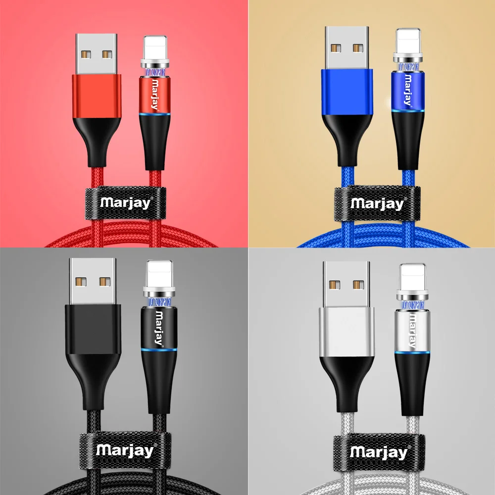 Marjay 3A магнитное зарядное устройство 2 м Micro Usb кабель для iphone Usb type C Быстрая Зарядка адаптер магнит зарядное устройство провод для samsung Xiaomi