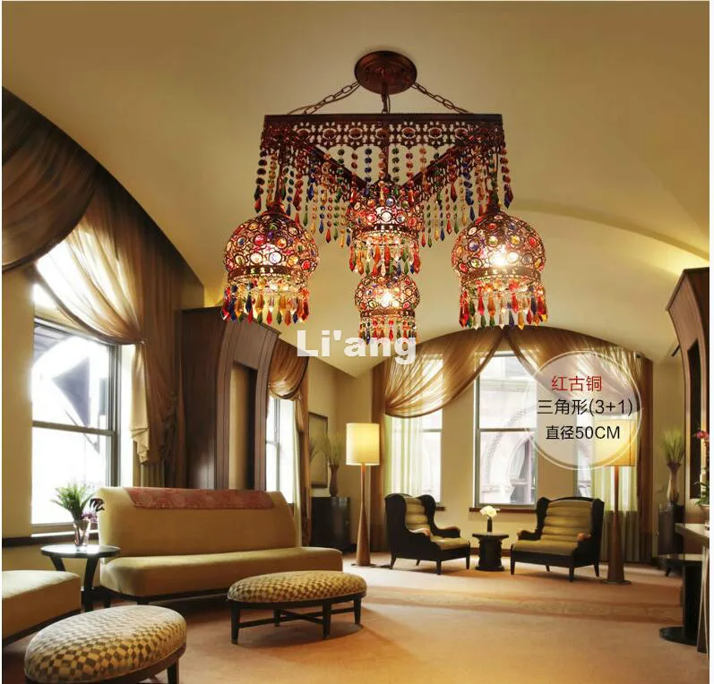 Бесплатная доставка подвесной светильник в богемном стиле античном красного