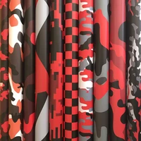 camouflage black red vinyl wrap motorcycle car vehicle scooter diy wrapping sticker adhesive decal film