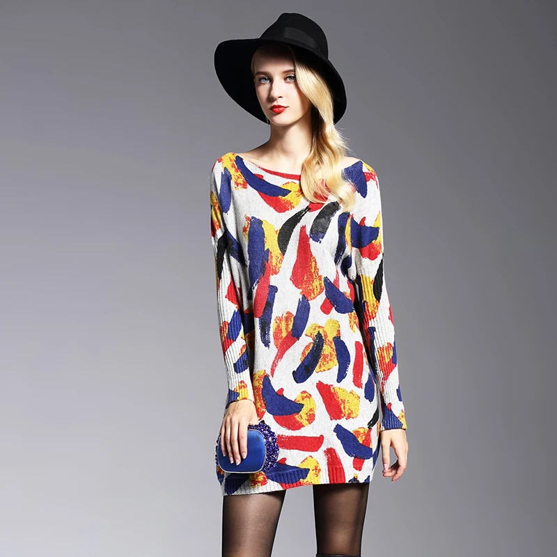 Длинный женский свитер в стиле оверсайз XIKOI повседневное пальто с рукавом