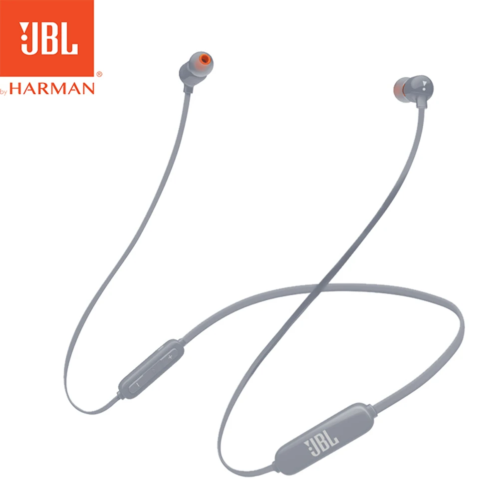 Серый JBL TUNE T110BT беспроводные Bluetooth наушники Магнитная Спортивная гарнитура музыкальные наушники Поддержка громкой связи звонки с микрофоном - Цвет: Серый