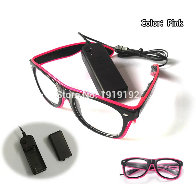 Модные неоновые солнцезащитные очки el Wire с подсветкой в форме затвора светящиеся