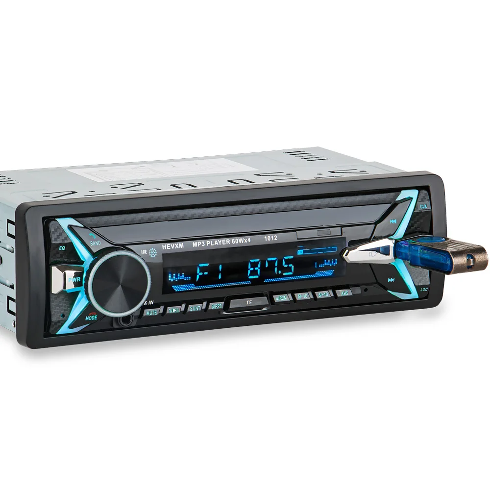 Беспроводной автомобильный радиоприемник стерео медиаплеер 4 динамика BT AUX USB RDS