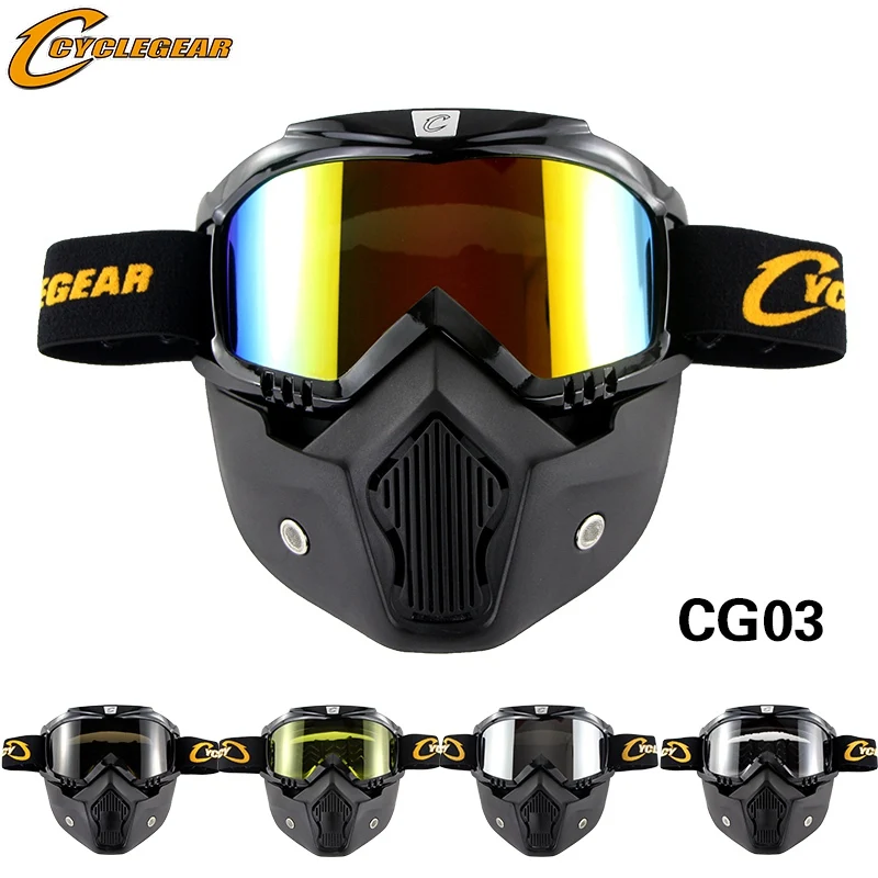 Cyclegear шлем с открытым лицом мотоциклетная маска очки для мотокросса гоночные Gafas