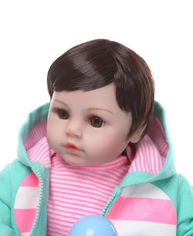 NPK 19''Handmade Silicone vinyl adorable Lifelike toddler Baby Bonecas girl kid bebe doll reborn menina de silicone | Игрушки и