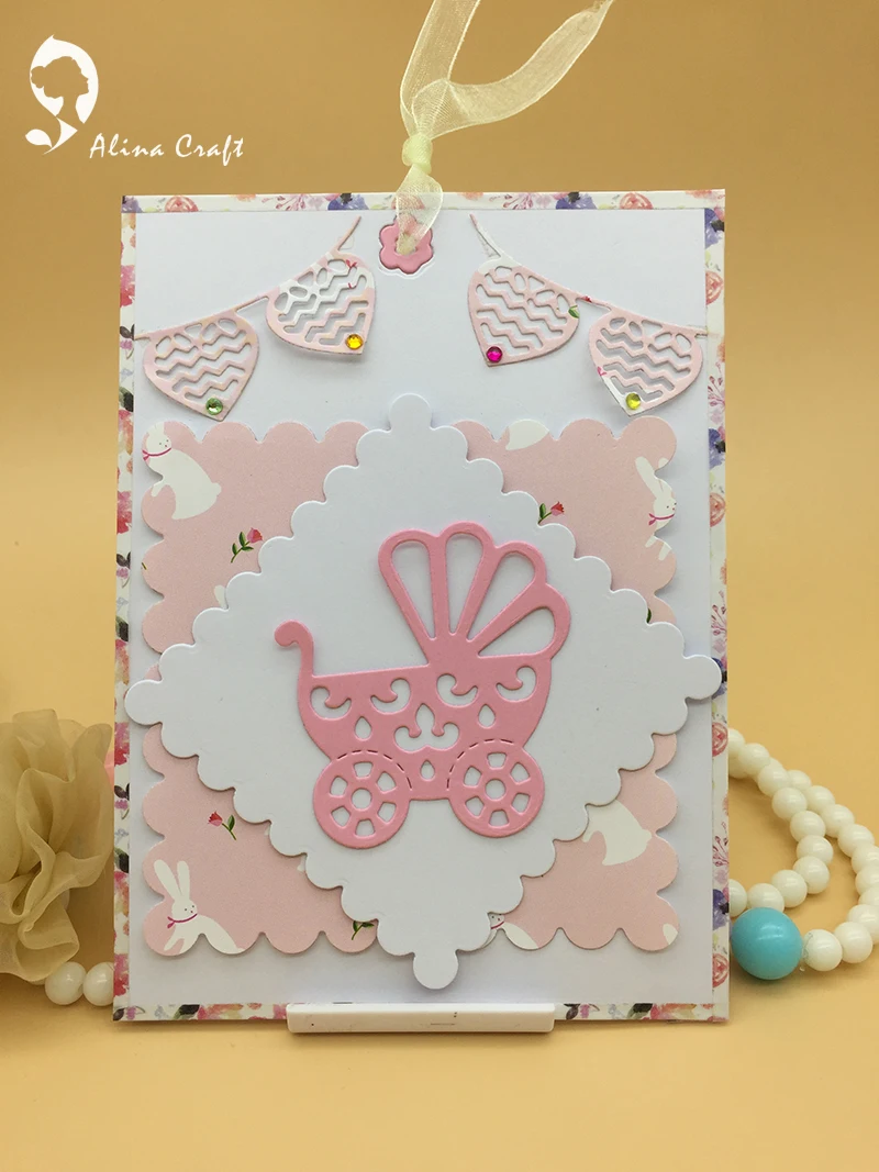 Металлические Вырубные штампы декоративный баннер сладкое сердце флаг волна