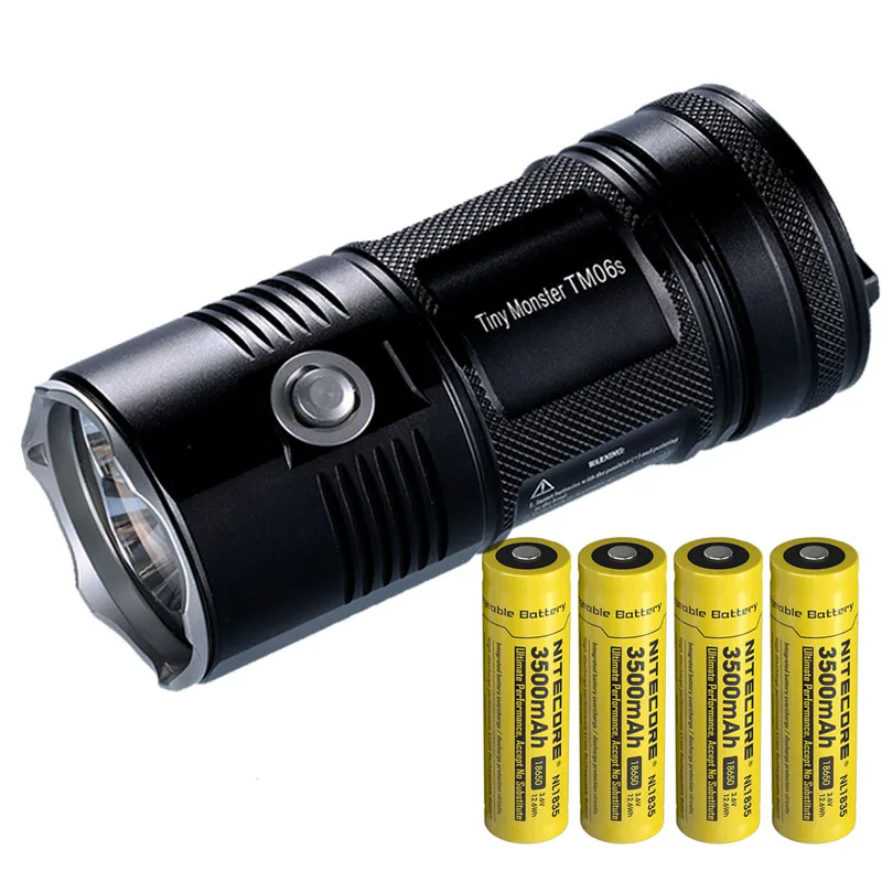 Tocha + 4*3500mah Nitecore Lanterna Cree Xm-l2 u3 4000 Lúmen Alta Potência Baterias Tm06s Led