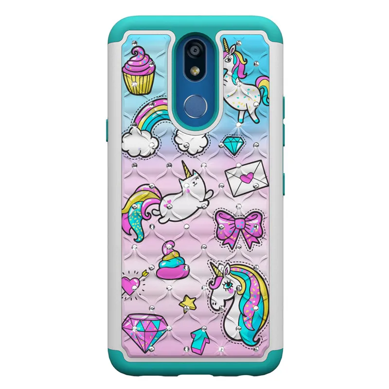 Messenger horse Гибридный блестящий чехол для LG V40 K40 K30 K10 K8 G7 Q7 Блестящий сияющий блеск Чехол Defender для LG G8 ThinQ двухслойный - Цвет: Messenger horse