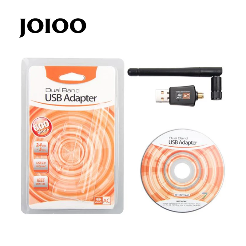 600 Мбит/с USB wifi адаптер AC600 2,4 ГГц 5 ГГц WiFi с антенной двухдиапазонный ПК Мини компьютер сетевая карта приемник 802.11b/n/g/ac