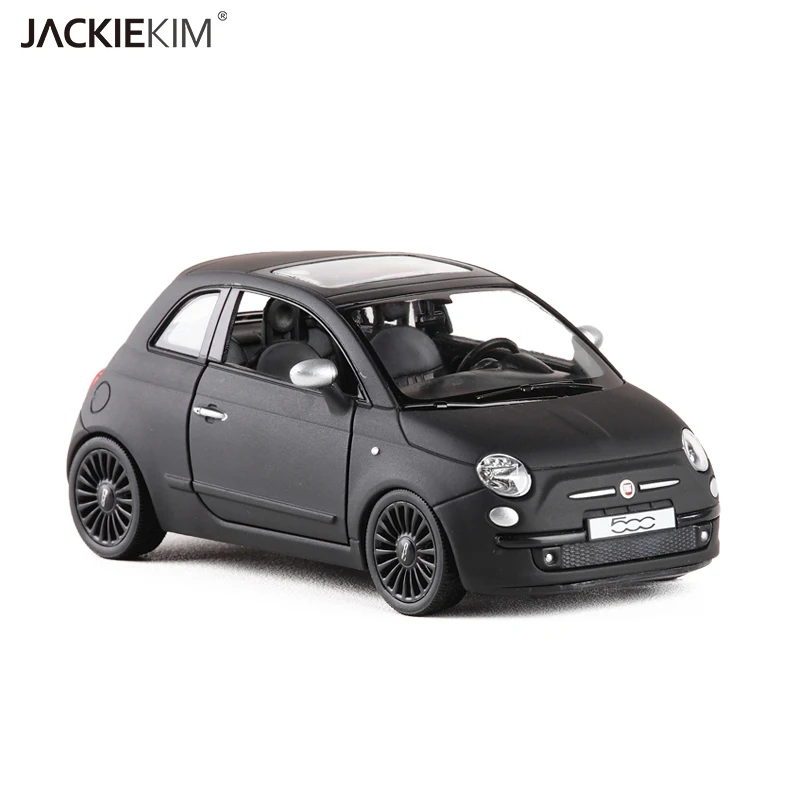 Литая металлическая матовая черная модель автомобиля FIAT 1/36 в масштабе 500 игрушка