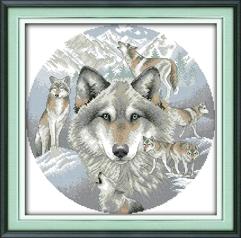 D207 Joy Sunday Jungle beast wolf/tiger/leopard/lion DIY холст DMC Счетный Набор для вышивания крестиком Набор для вышивания рукоделие - Цвет: D207