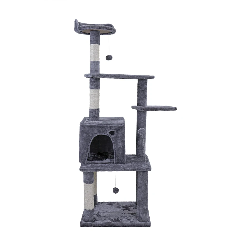 0419gray2 Домашняя кошка игрушка Когтеточка дерево скалолазание кошка прыгающая игрушка с лестницей скалолазание рама кошка Мебель когтеточка - Цвет: 0419gray2