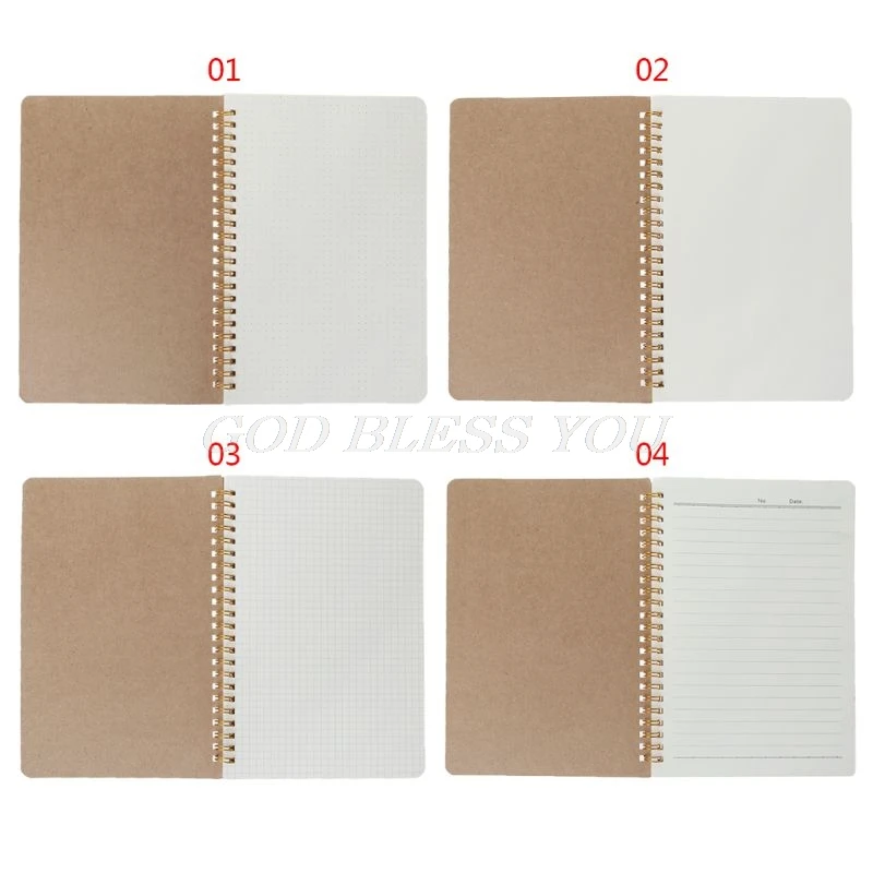 

A5 Bullet Notebook Kraft Dot Grid Time Management Blank Book Spiral Journal Weekly Planner School Office Supplies Drop Shipping